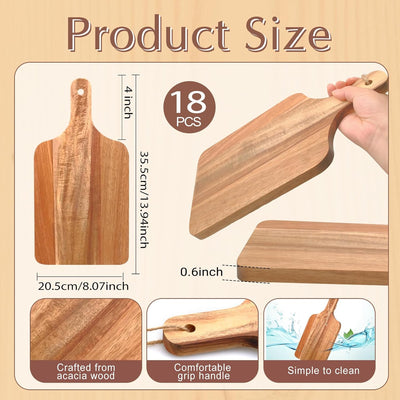 Tabla cortar acacia 14x8pulg con asa para cocina