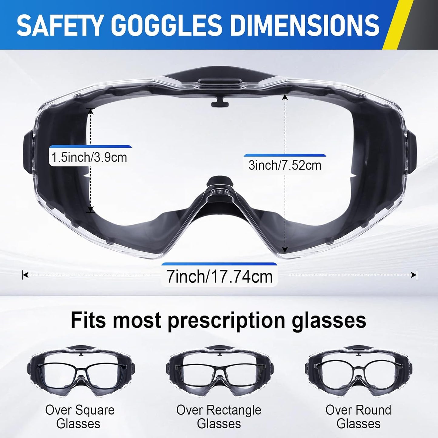 Anteojos seguridad antivaho ajustables ANSI Z87.1