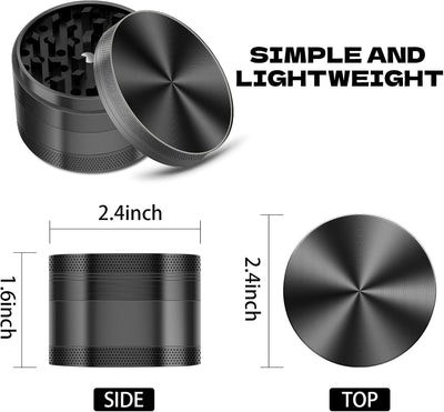 Molinillo aluminio 2.5pulg 4 Pzas diseño fácil de limpiar