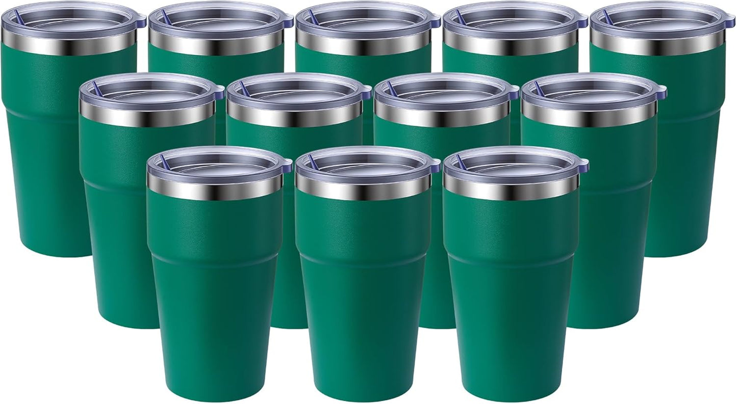 Vaso acero inox doble pared 16oz con tapa café