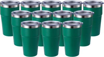 Vaso acero inox doble pared 16oz con tapa café
