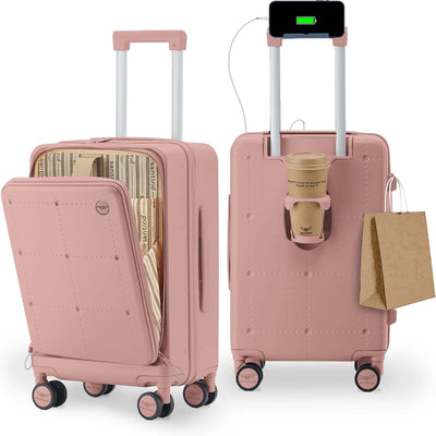 Maleta rígida PC 20pulg TSA con ruedas USB portavasos