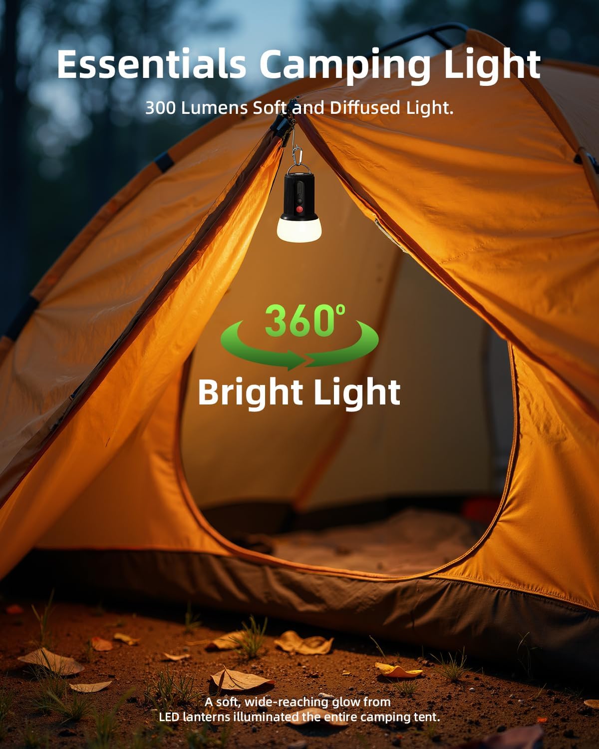 Linterna LED recargable 6000 mAh IPX5 camping
