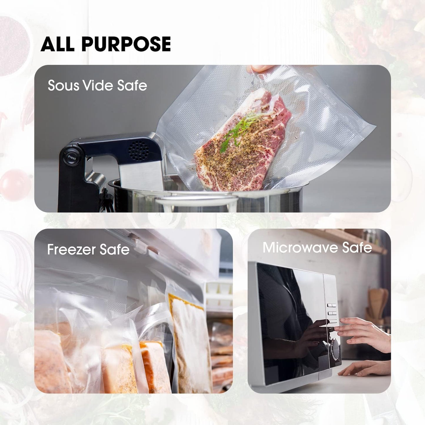 Sellador al vacío comercial con bolsas Percut 200 unidades