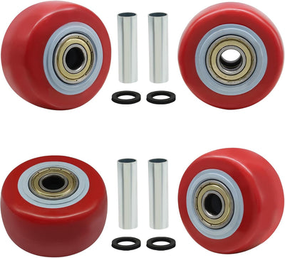 Ruedas Giratorias Rojas 2.5pulg Paquete 4 para Muebles y Camiones