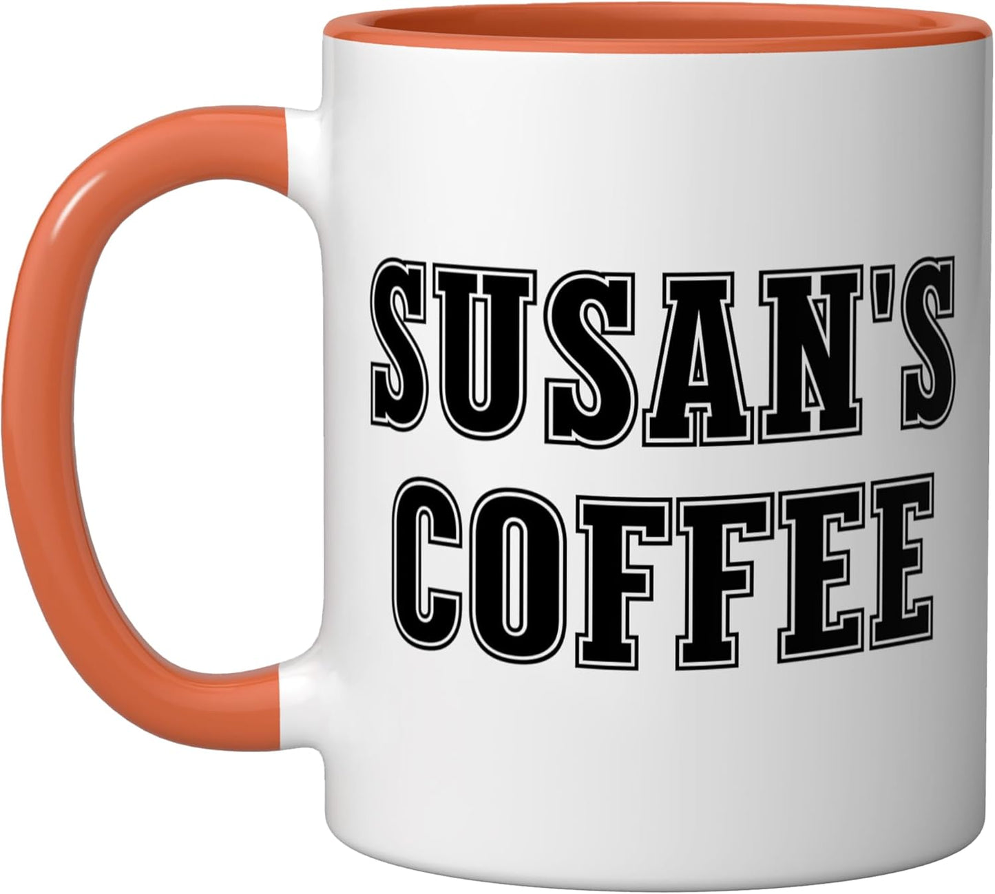 Taza Cerámica Personalizada con Nombre Naranja/Blanco