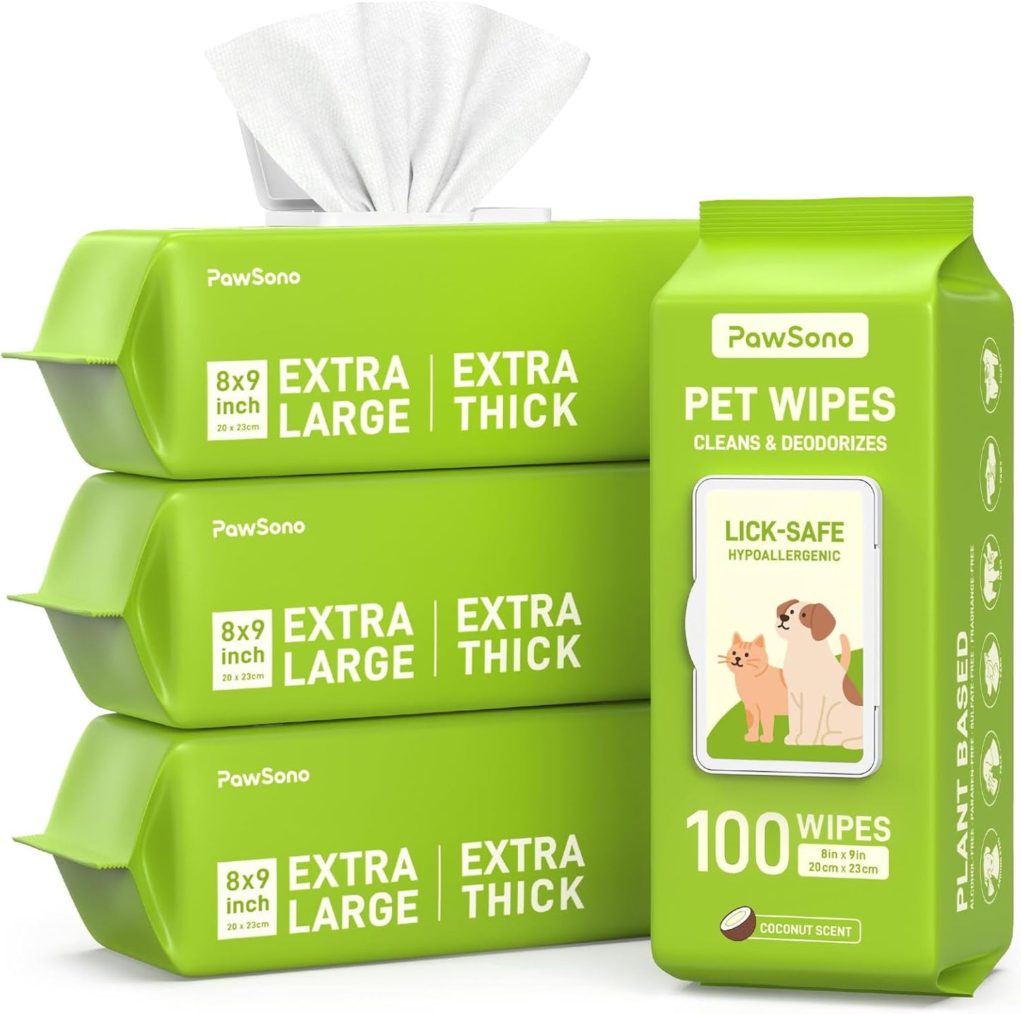 Toallitas hipoalergénicas para mascotas aroma coco 400uds