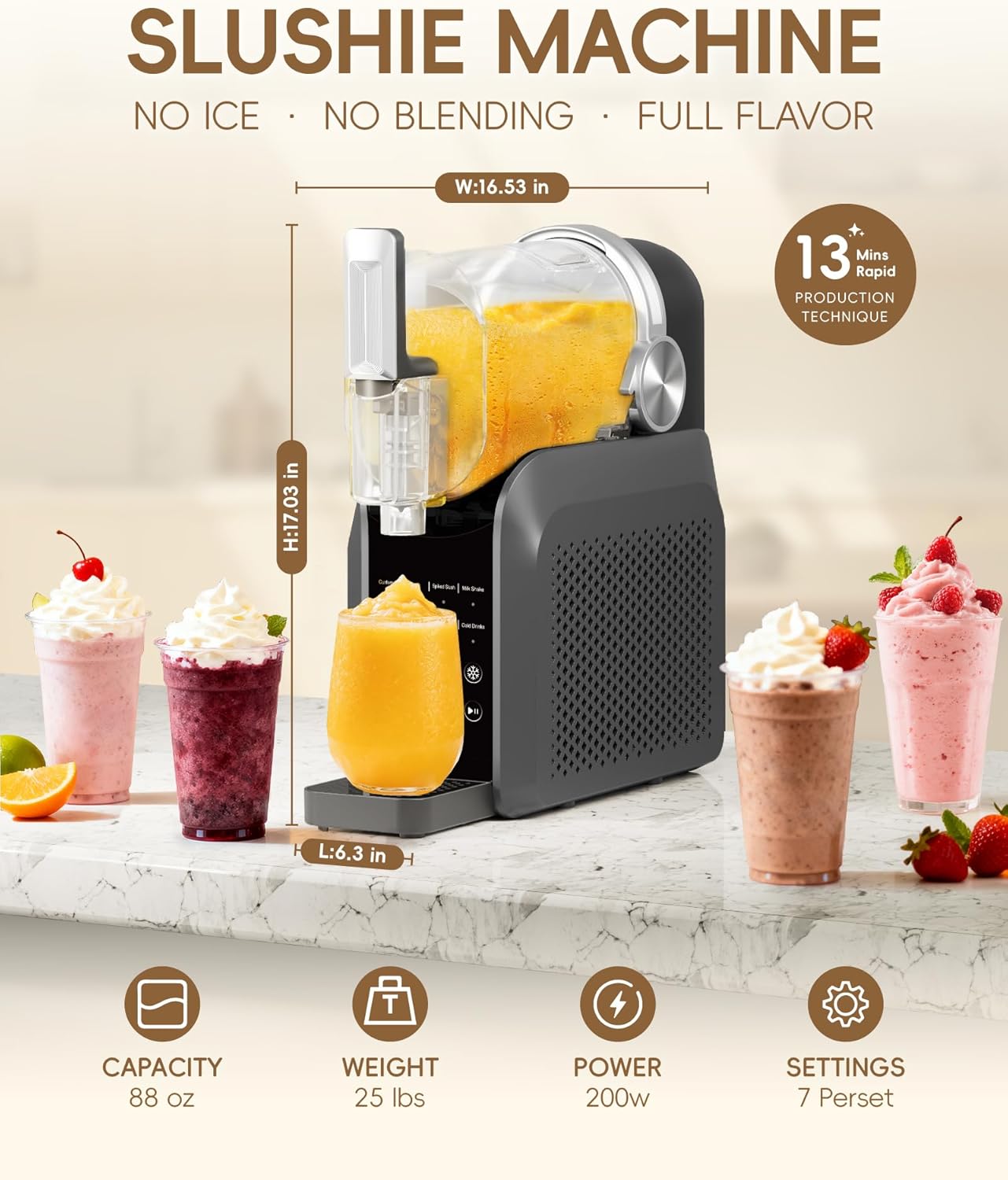 Máquina Granizados 88oz Sin Hielo 7 Programas