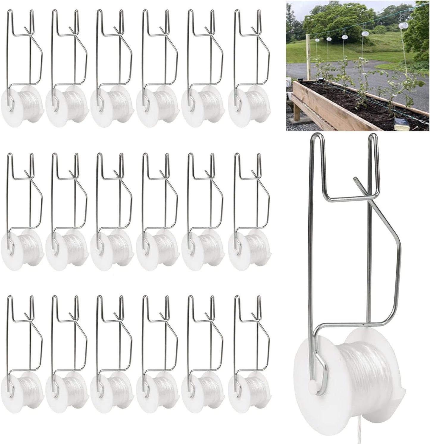 Ganchos soporte tomate cuerda 10 pzas 49.2ft kit plantas