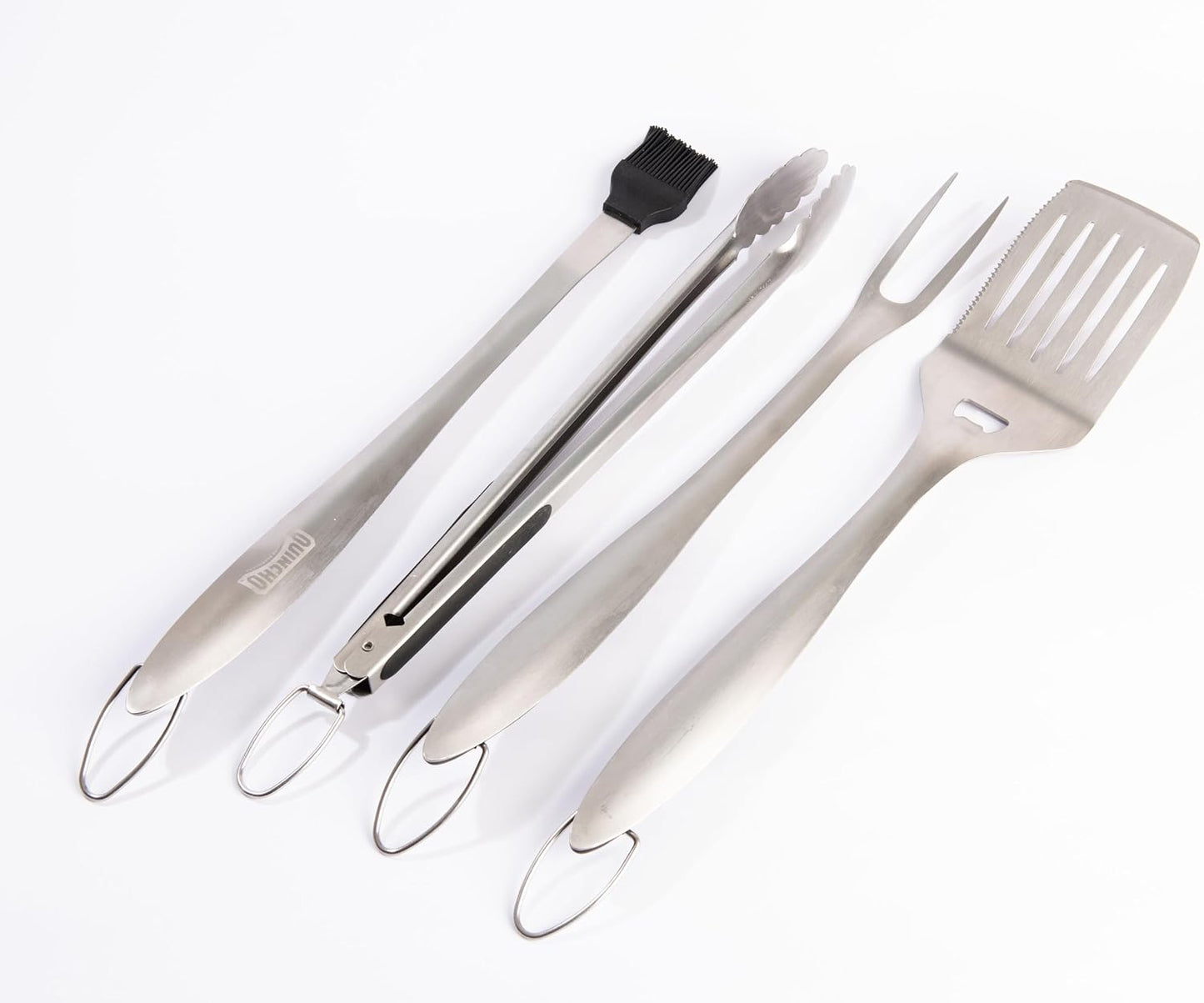 Set 4 Pzas Utensilios Parrilla Acero Inox Barbacoa
