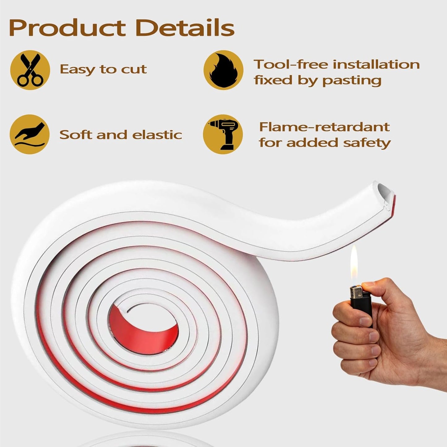 Cubierta de cable silicona flexible autoadhesiva 39pulg