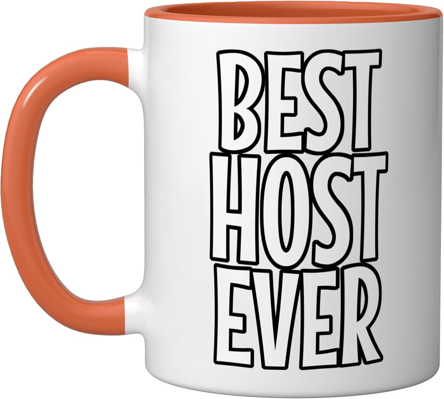 Taza cerámica Best Host Ever naranja/blanca