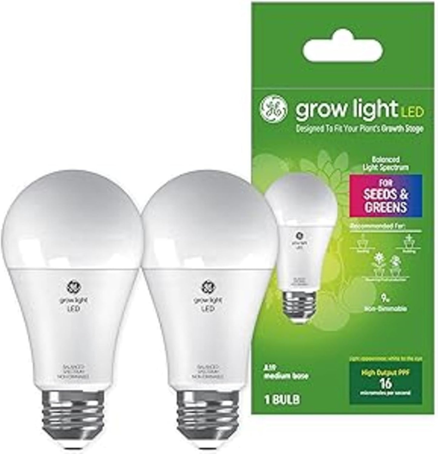 Bombilla LED crecimiento plantas espectro equilibrado A19 set 2