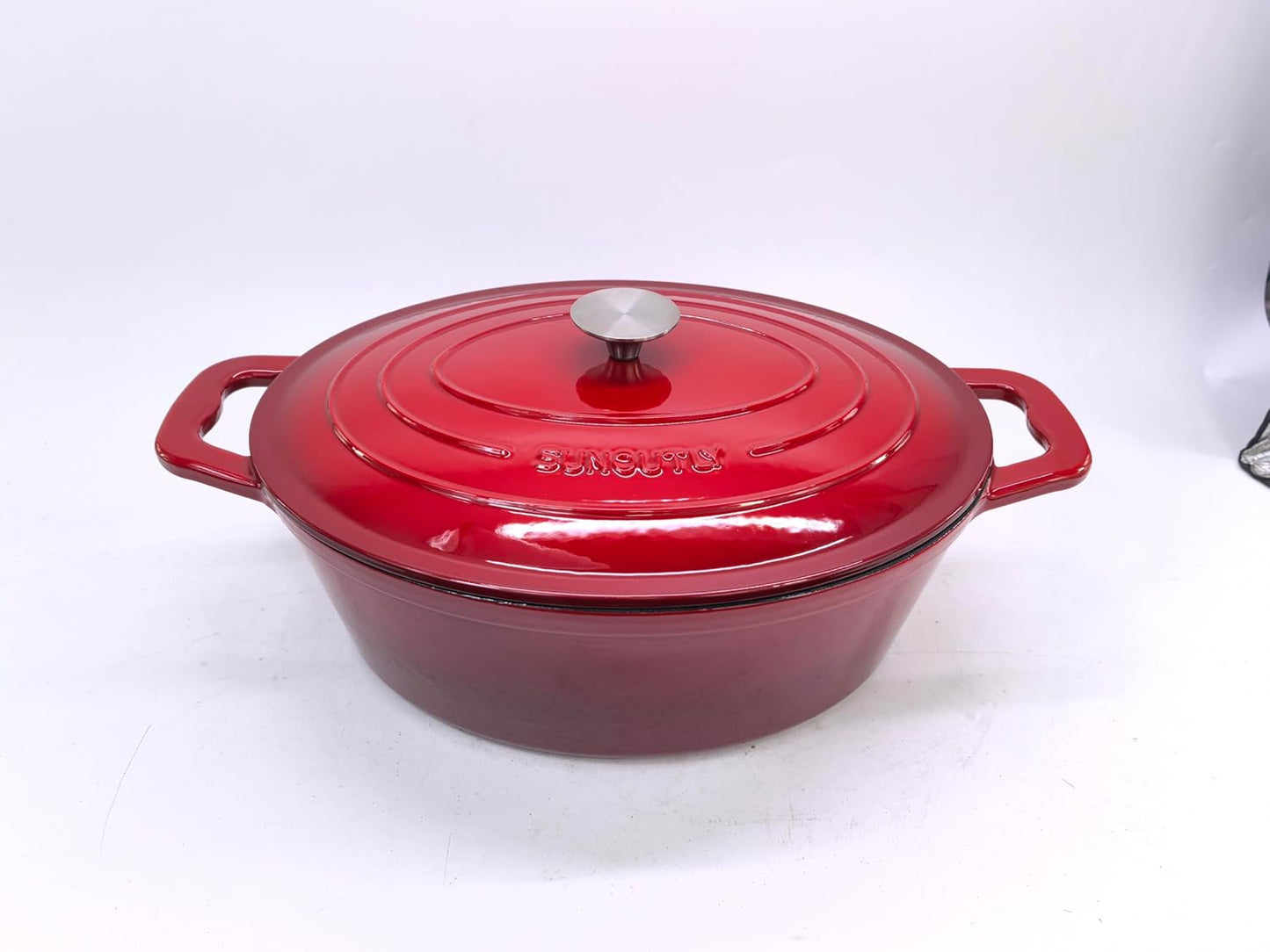Horno holandés hierro fundido esmaltado 9.3qt con tapa libro cocina