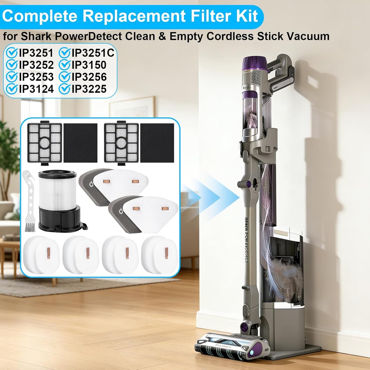 Filtro repuesto Shark IP3251/3253 con muelles HEPA