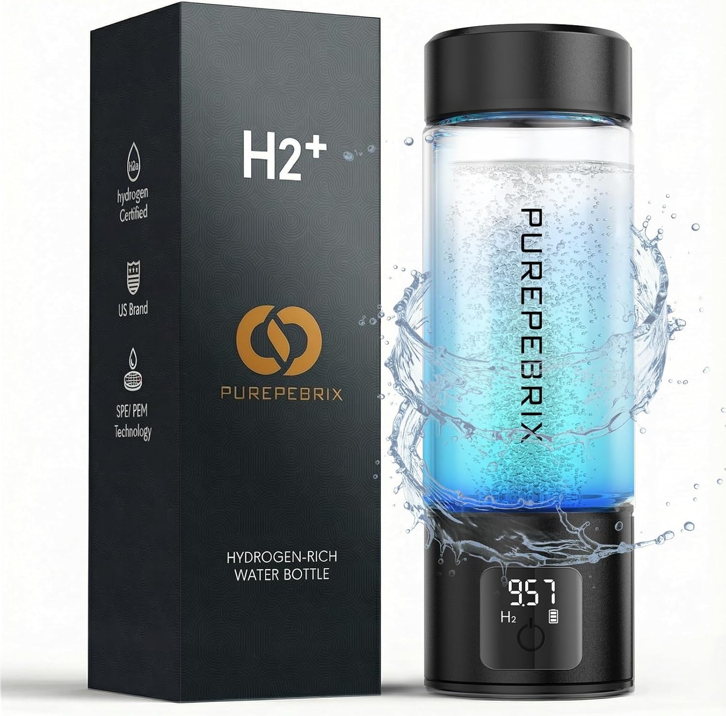 Botella agua hidrógeno pack 2