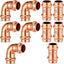 Set 10 Accesorios Tubo Cobre 1/2pulg Codo 90° Sin Plomo