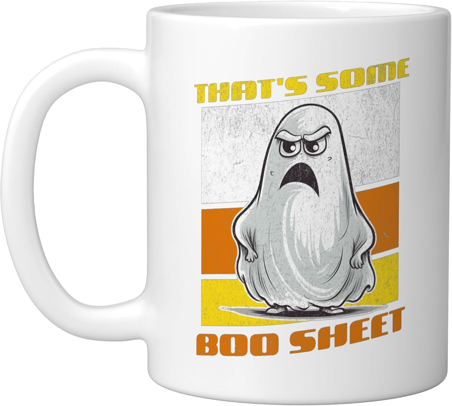 Taza Cerámica Halloween Grumpy Ghost Blanco