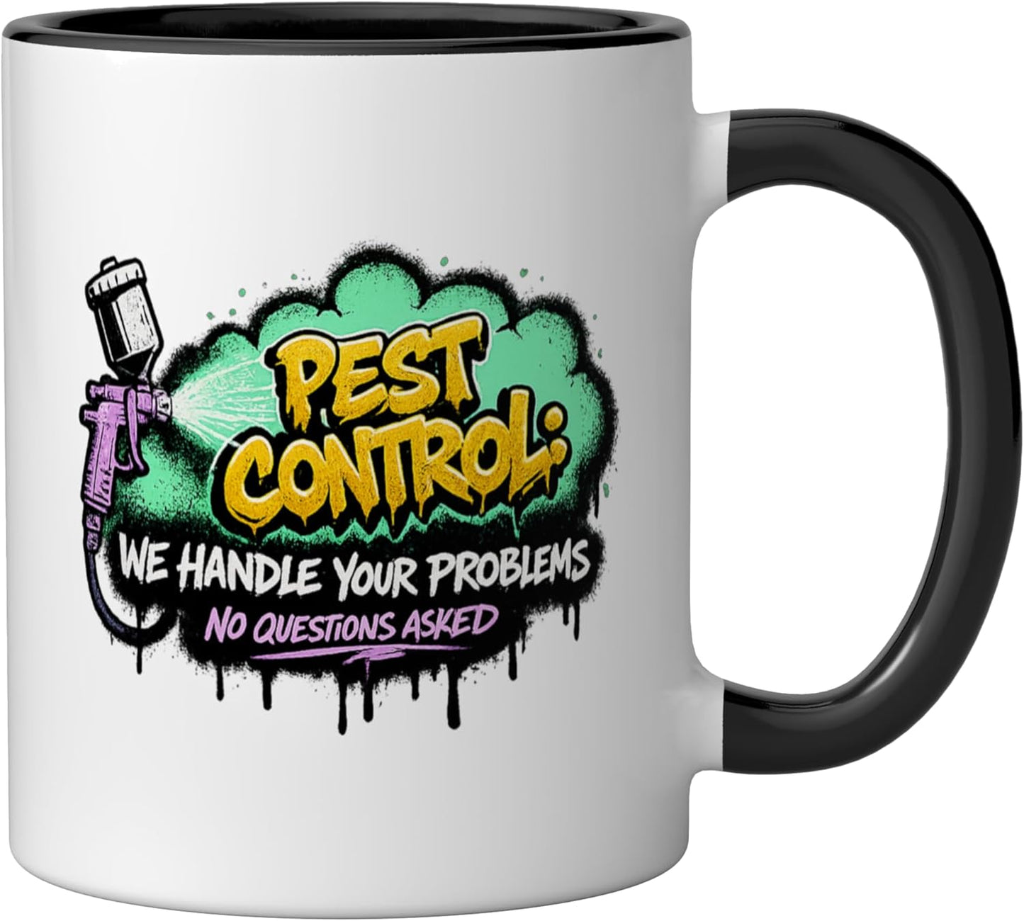 Taza Cerámica para Control de Plagas Negro/Blanco