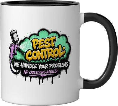 Taza Cerámica para Control de Plagas Negro/Blanco