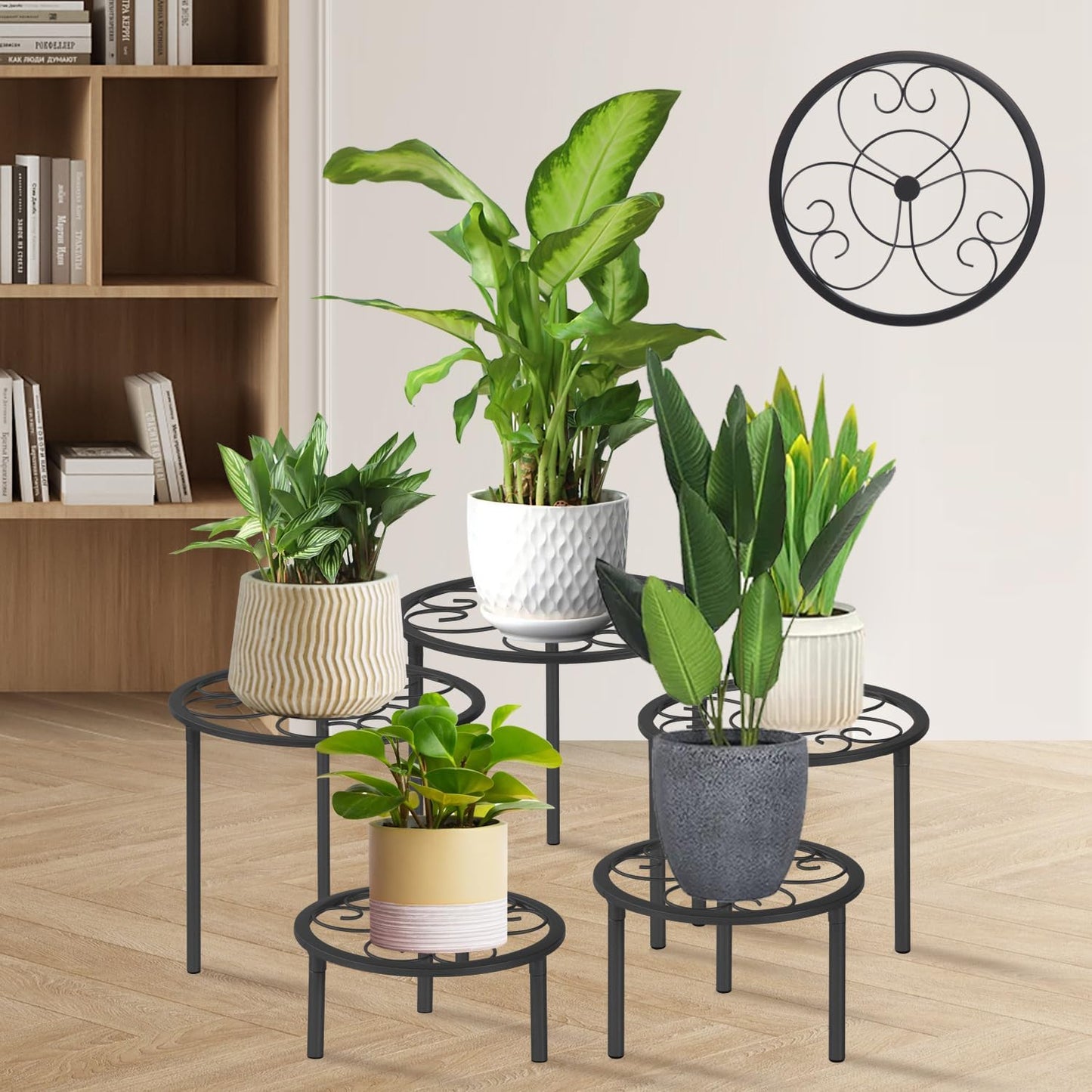 Set 5 estantes hierro para plantas decoración hogar
