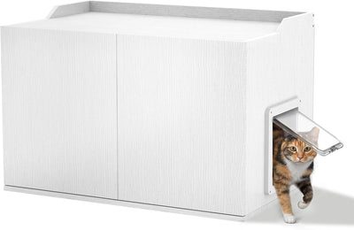 Caja arena gatos puerta armario oculto XL 31.5x19.8x21.1pulg madera