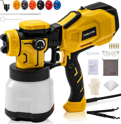 Pulverizador pintura HVLP 1200W 6 boquillas 40.58oz desmontable