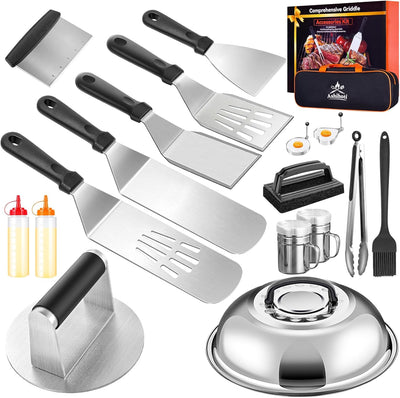Kit 19 Pzas Accesorios Plancha Blackstone con Prensa Hamburguesas