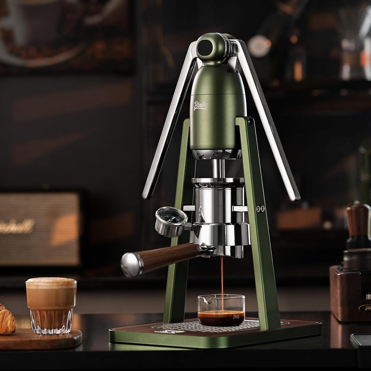 Cafetera Espresso Manual Doble Palanca 12 Bar Acero