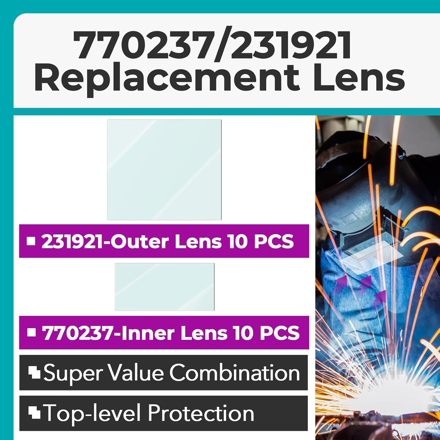 Set 20 lentes repuesto compatibles casco soldadura Miller
