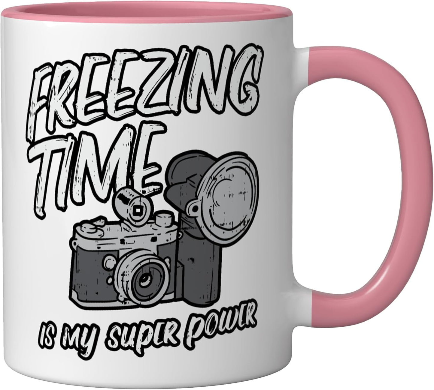 Taza Cerámica Fotografía Retro Rosa/Blanco
