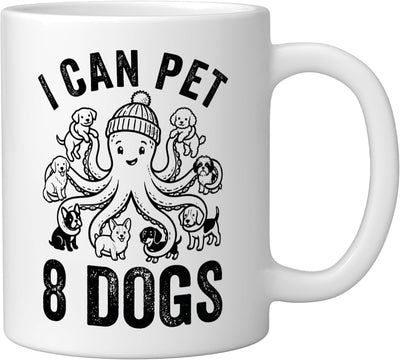 Taza Cerámica Perro Pulpo 8 Mascotas Blanco