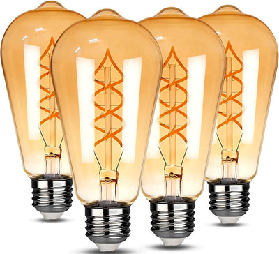 Bombilla LED ST64 E26 6 W vintage 2700 K filamento espiral