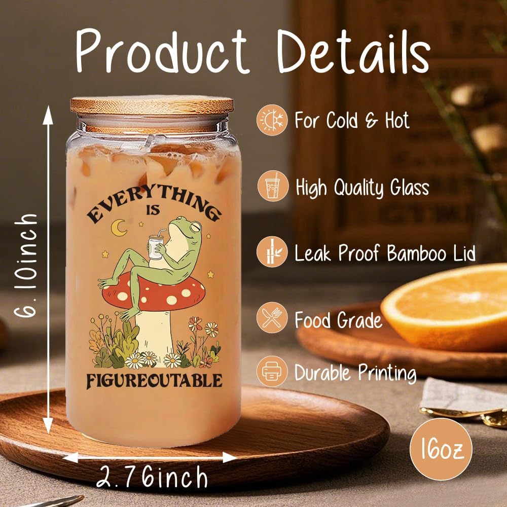Taza de cristal inspiradora Everything Is Figureoutable para mujer