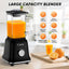 Batidora Vidrio 750W Procesador Alimentos Sin BPA Negro