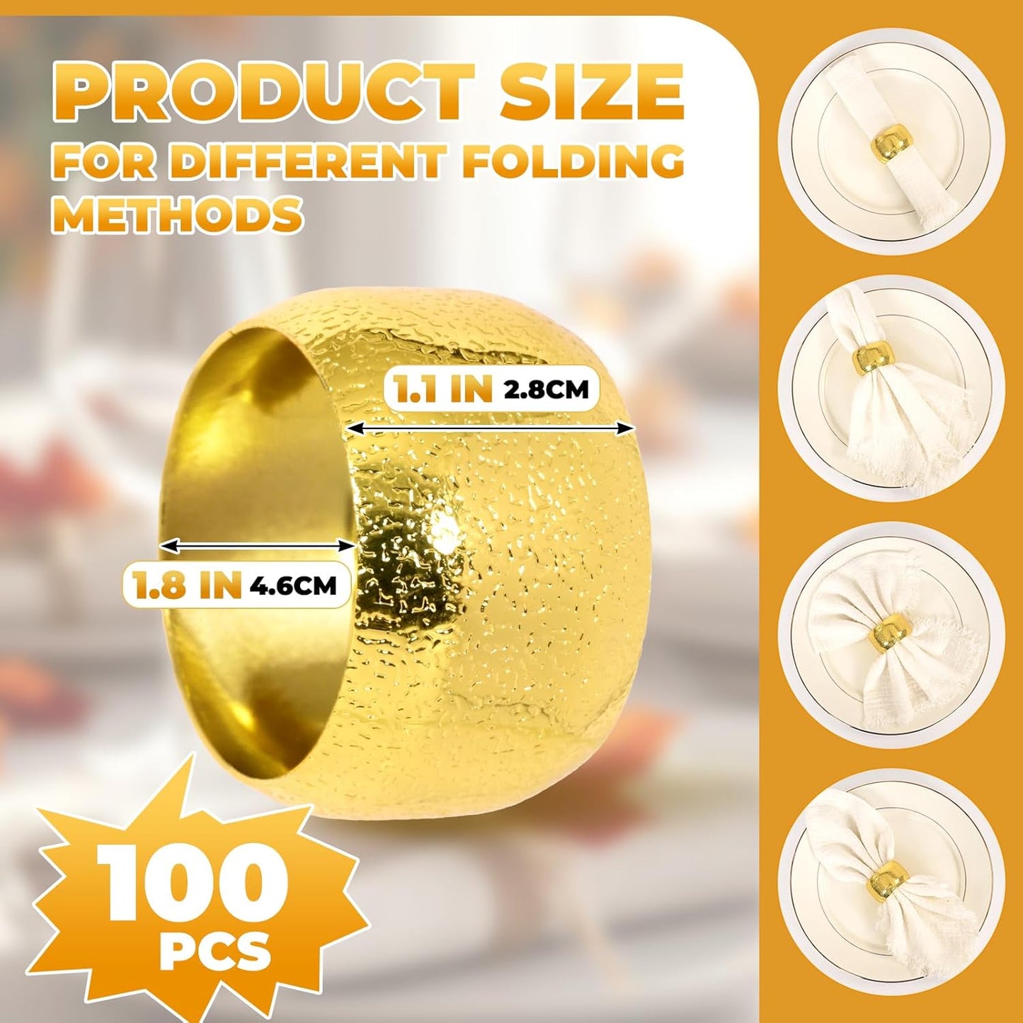 Servilletas y anillos de tela para uso reutilizable en eventos