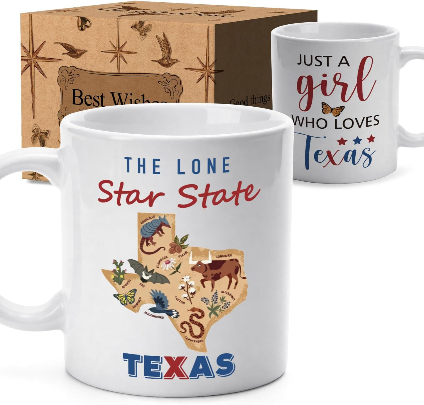 Taza café 11oz para mujer regalo Texas mamá hermana