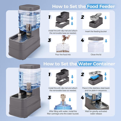 Comedero automático gatos dispensador agua cuenco acero inox