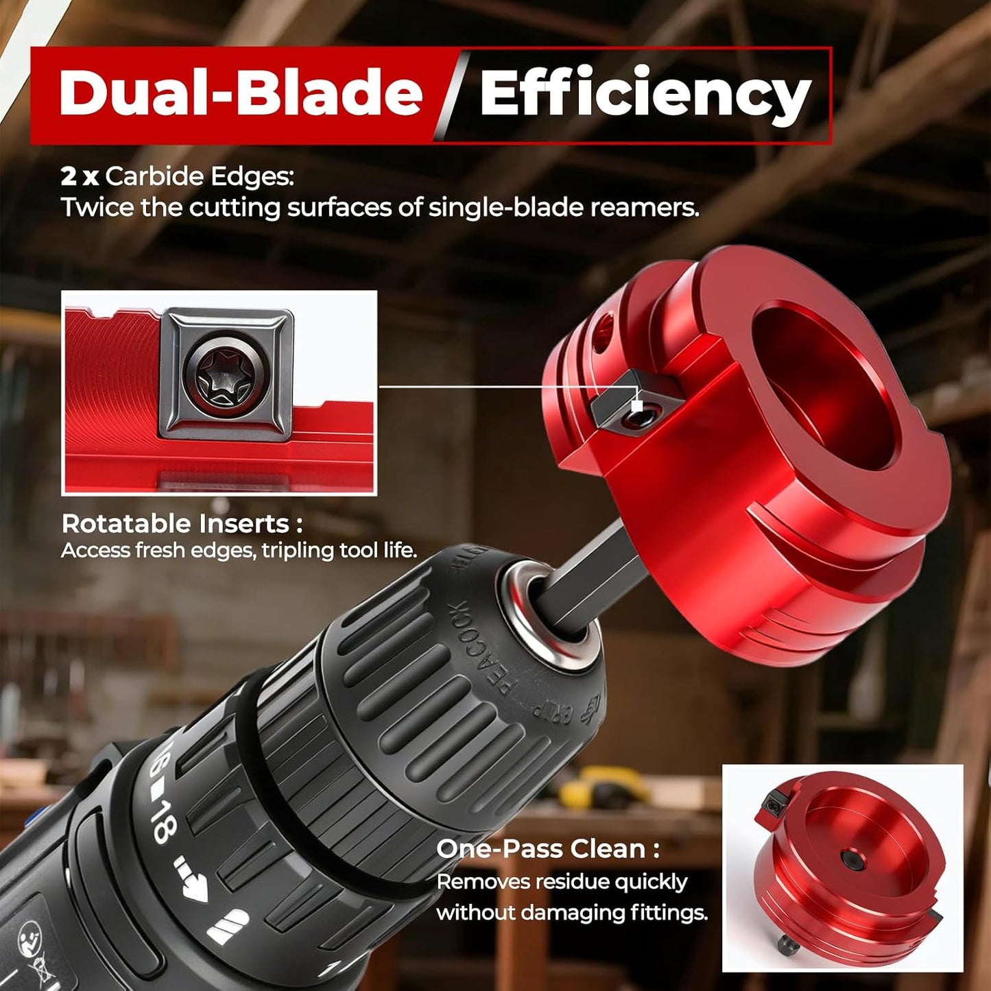 Kit escariador PVC doble hoja 1/2-4 pulg