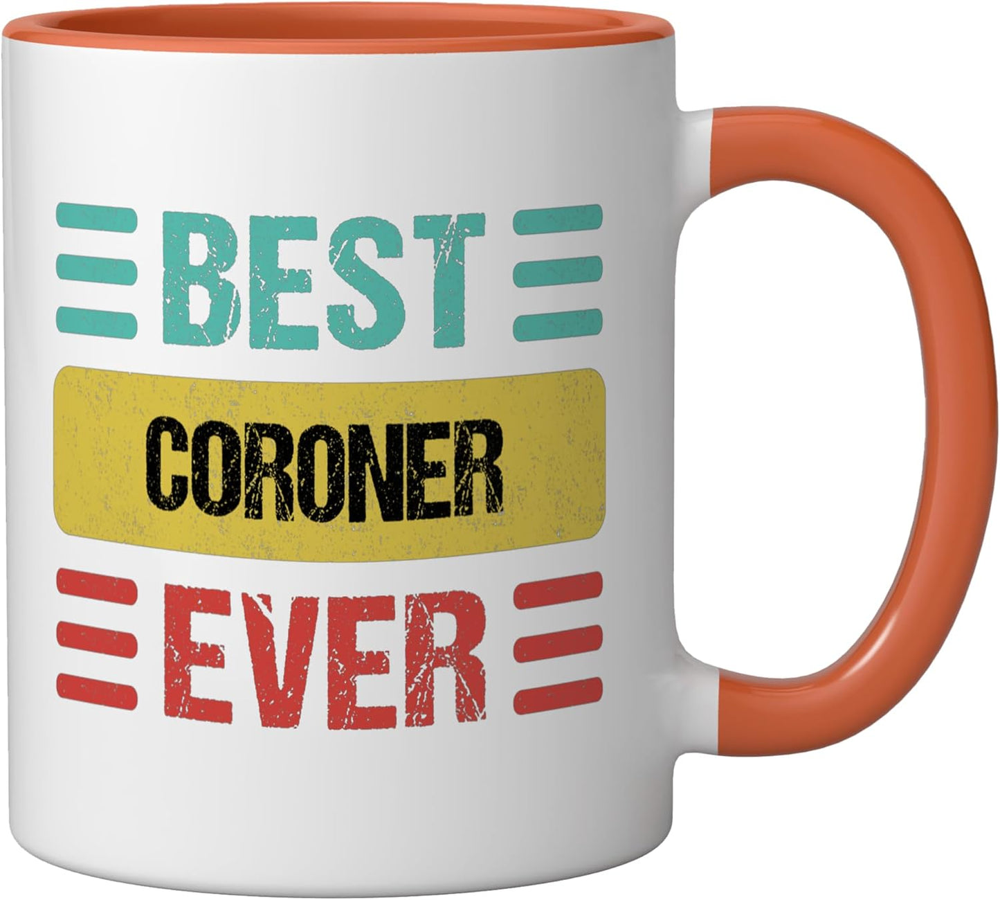 Taza cerámica color naranja y blanco