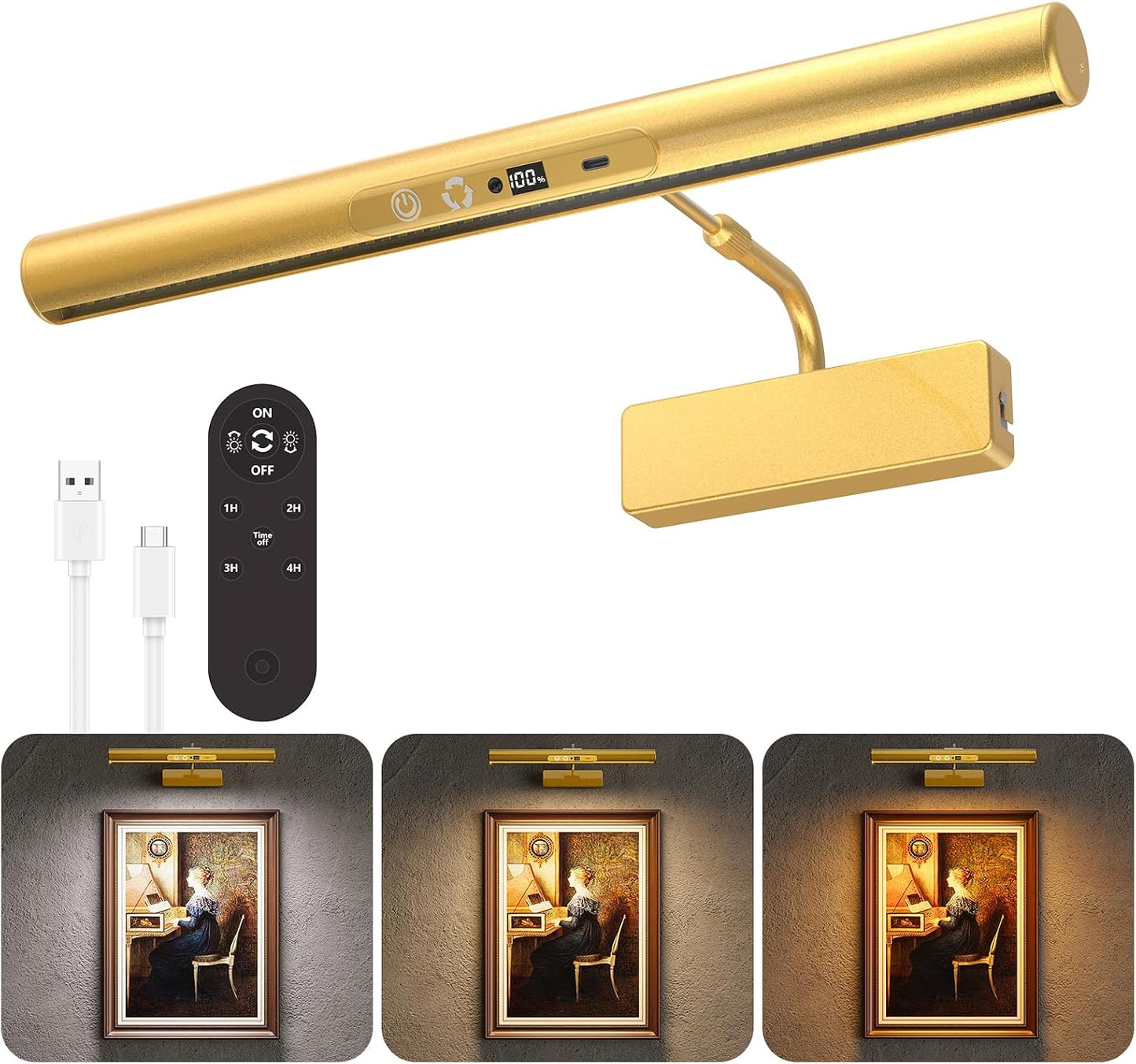 Luz LED magnética para pared 13pulg control remoto 3 temperaturas