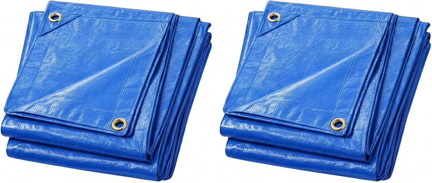 Lonas azules paquete 2 3'8"x5'8" impermeables con ojales