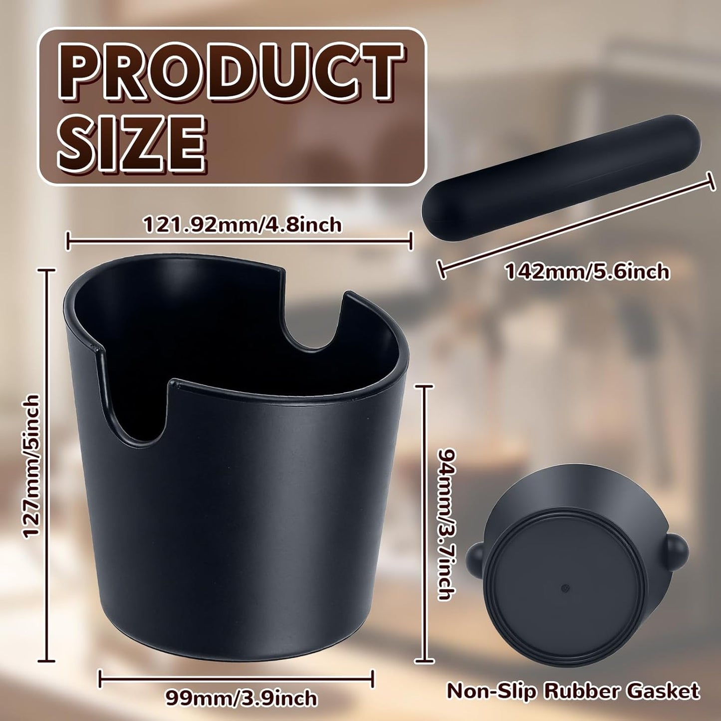 Caja de café para expreso con barra extraíble y base antideslizante