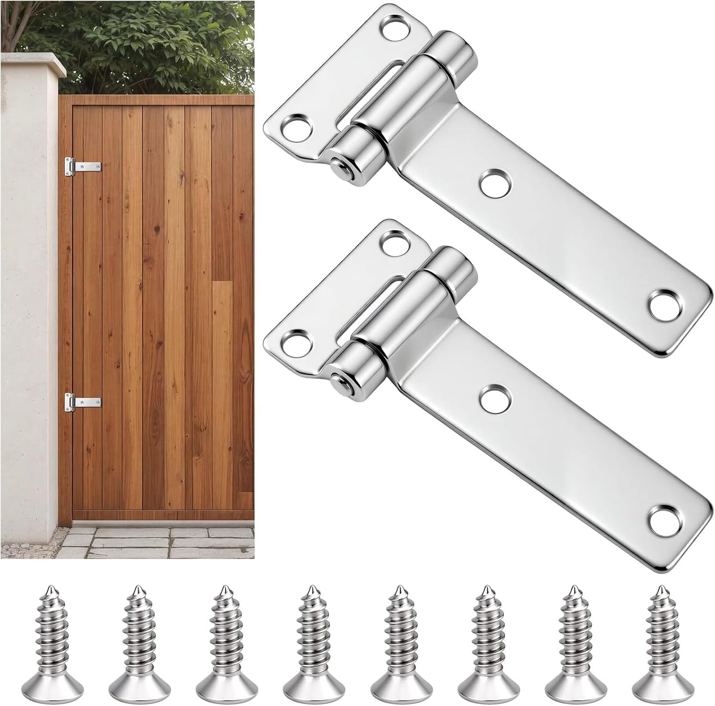 2 Bisagras Puerta Granero Acero Inox 304 5.3pulg Resistentes