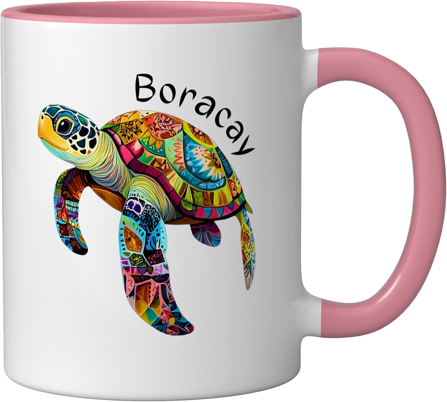Taza cerámica Boracay Filipinas rosa/blanca