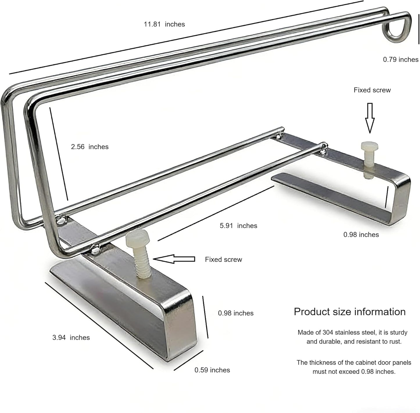 Porta servilletas acero inox para cocina sin taladro