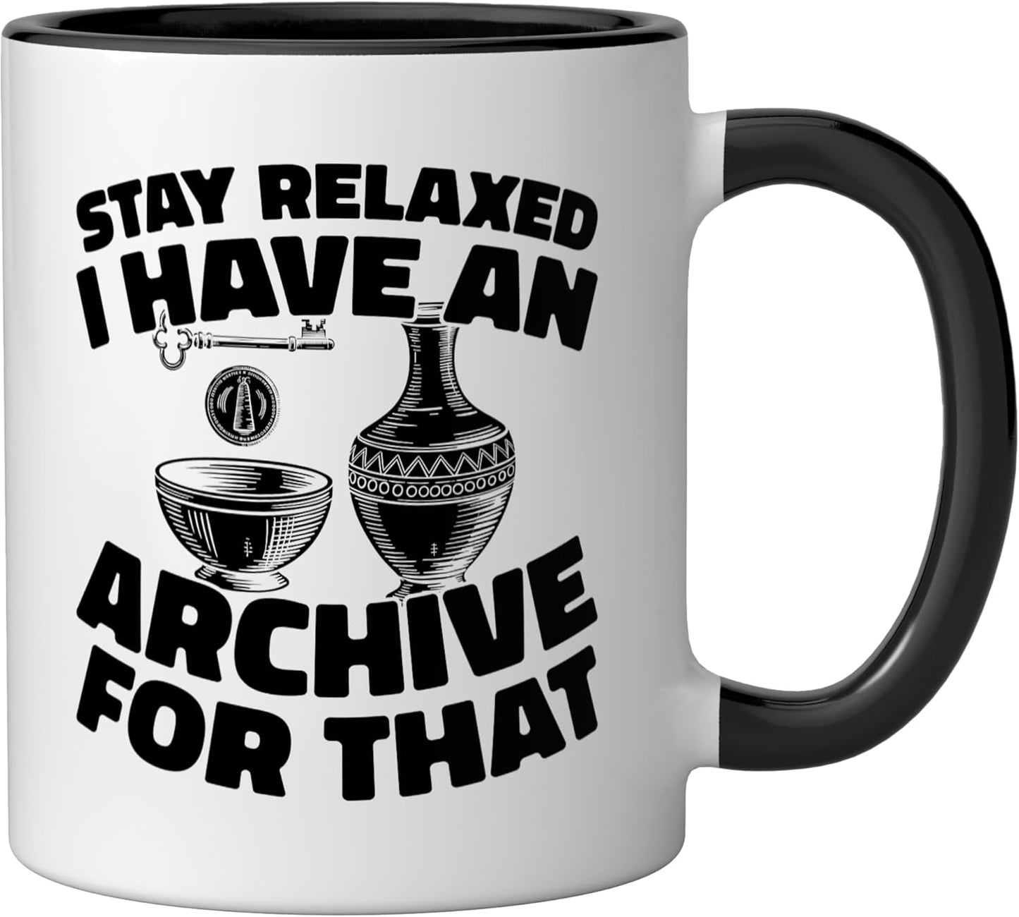 Taza Cerámica Historian Past Negro/Blanco