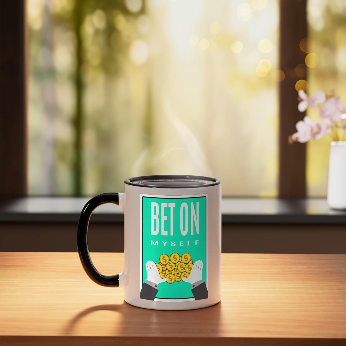Taza Cerámica Teal Aqua Graphic Negro/Blanco