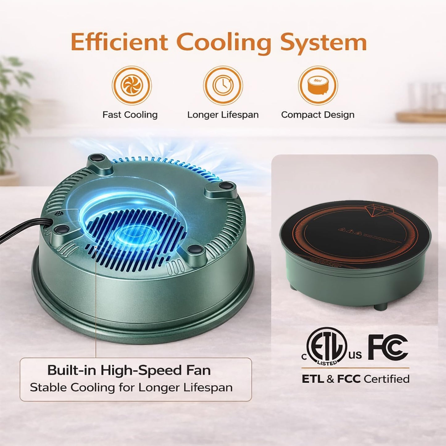 Placa inducción 700W con olla Moka acero inox 4 tazas