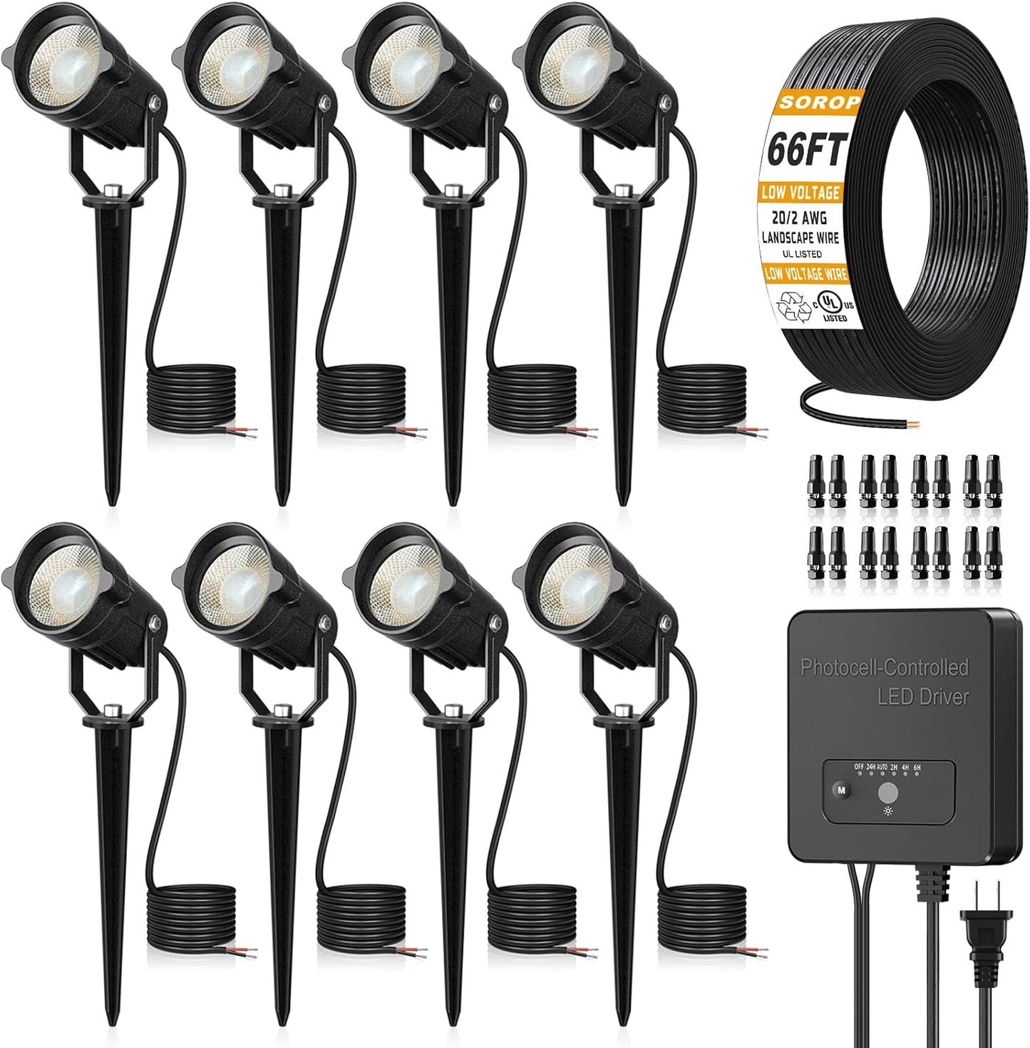 Kit luces paisaje 6 W 66pulg impermeables patio